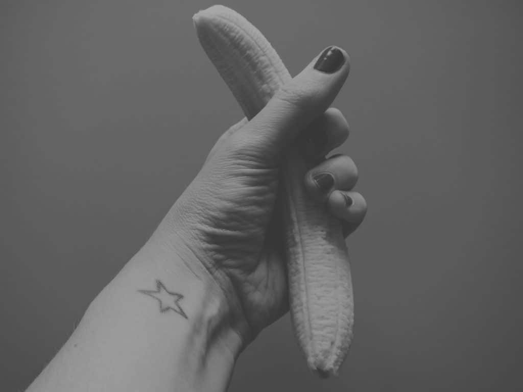 Schlong male masturbation with banana