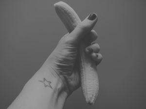 Schlong male masturbation with banana